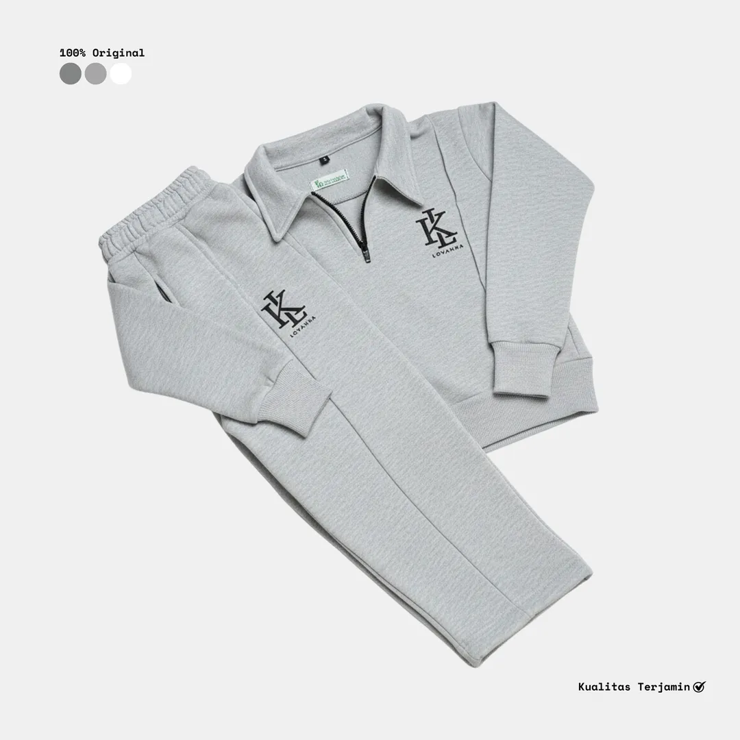 Lovanka Jaket Setelan One Set Anak Laki laki dan Perempuan Korean Style Umur 2 - 12 Tahun